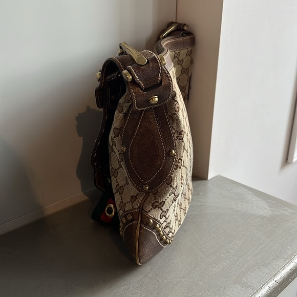 Gucci SS/05 Big Borchie Monogram Canvas Studded Shoulder Bag - Picture 2 of 13